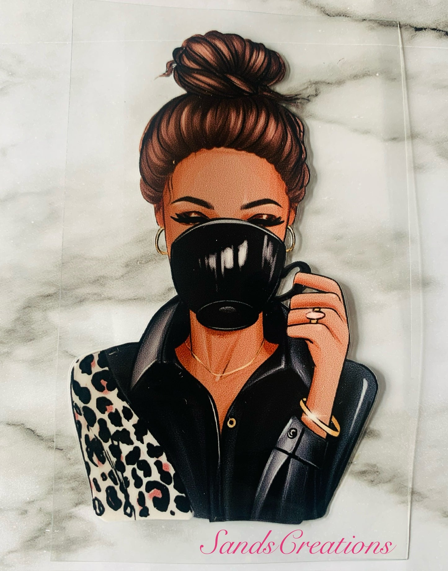 WOC Java Brown Hair UVDTF Decal
