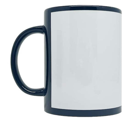 15oz Black sublimation half patch mug