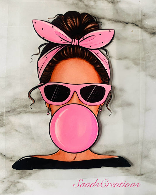 WOC Bubblegum Brown Hair UVDTF Decal
