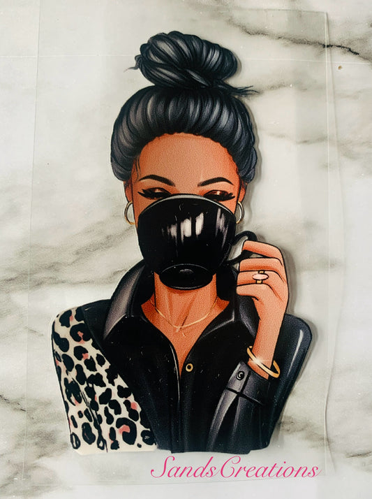 WOC Java Black Hair UVDTF Decal