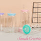 16oz glass tumbler with color plastic lid