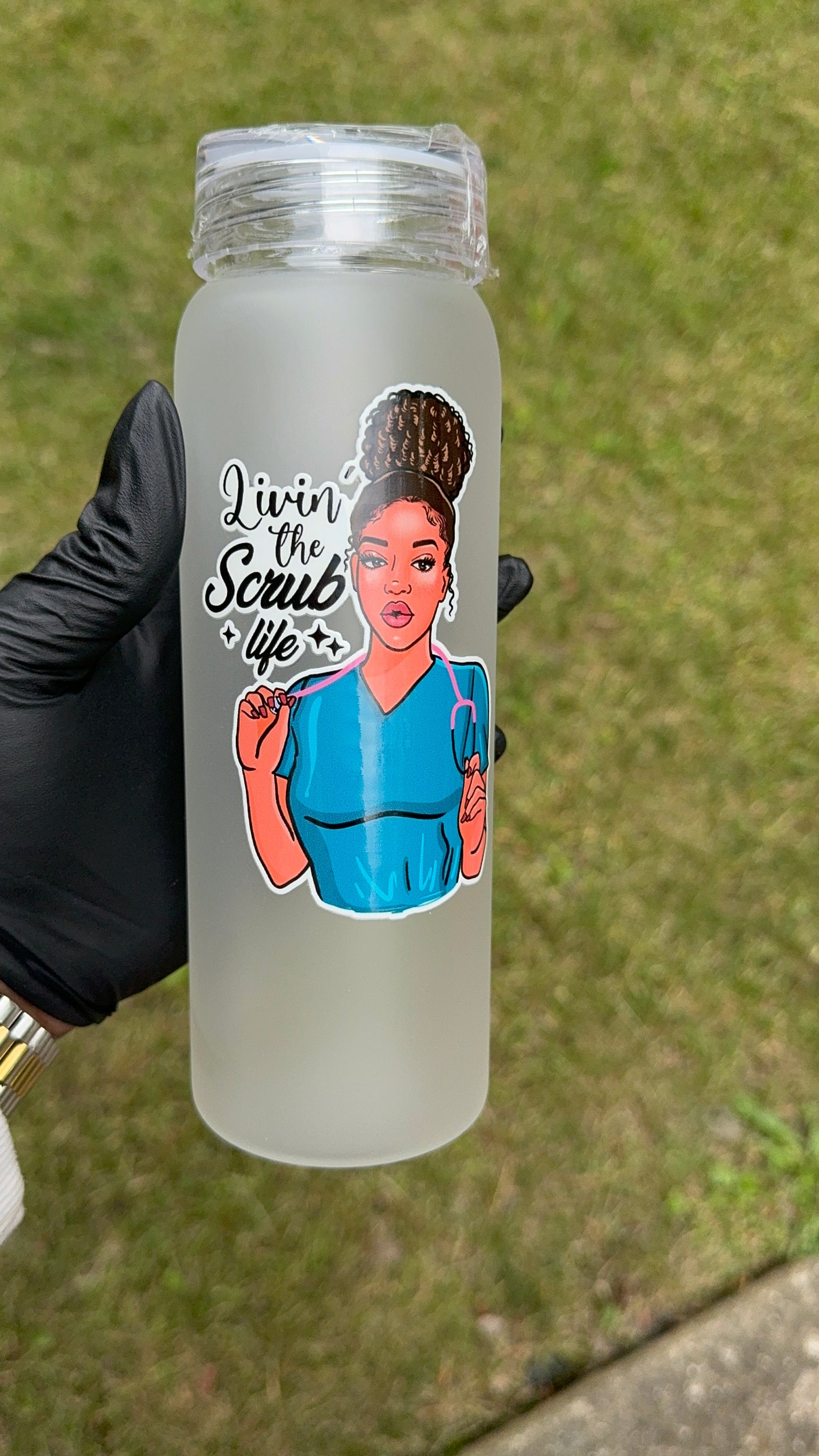 Scrub Life glass tumbler