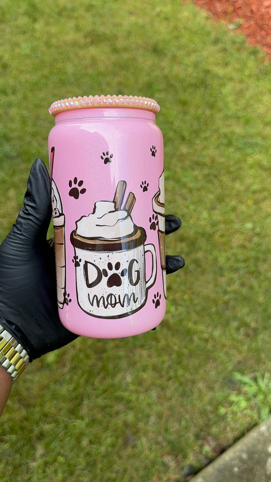 Dog Mom Glass tumbler